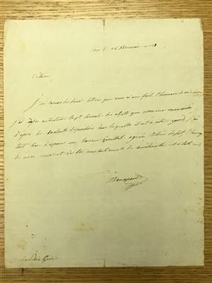 Lot 246 - Napoleon (1769-1821). A letter signed by Napoleon Bonaparte's brother Joseph Bonaparte (1768-1844)