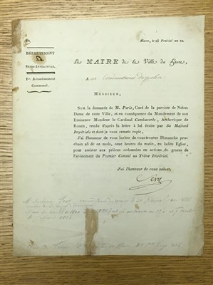 Lot 246 - Napoleon (1769-1821). A letter signed by Napoleon Bonaparte's brother Joseph Bonaparte (1768-1844)