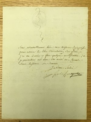 Lot 246 - Napoleon (1769-1821). A letter signed by Napoleon Bonaparte's brother Joseph Bonaparte (1768-1844)