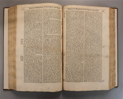 Lot 156 - Knolles (Richard, & Paul Rycaut). The Turkish History, 1st collection edition, 1687
