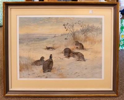 Lot 342 - Thorburn (Archibald). Partridges on a Frosty Morning & Partridges in Snow, 1928 & 1907