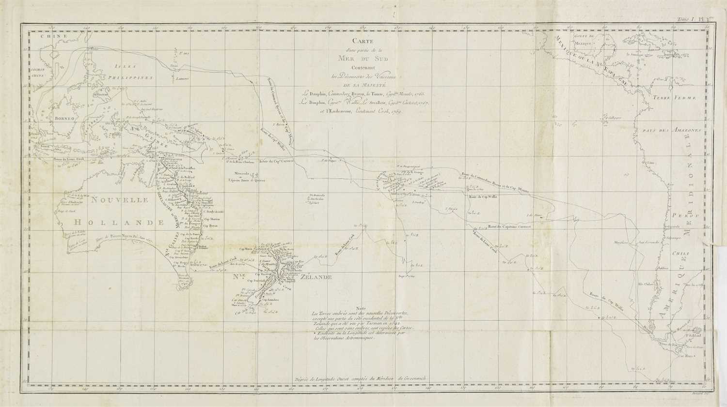 Lot 89 - Pacific Ocean. Benard (Robert),  Carte de la Mer du Sud, circa 1775