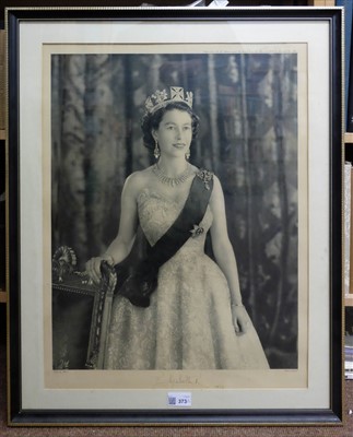 Lot 373 - Elizabeth II (Queen of Great Britain & Philip, Duke of Edinburgh). Pair of studio portraits, 1956