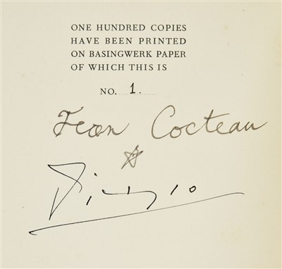 Lot 390 - Cocteau (Jean & Picasso, Pablo). Orphee. A Tragedy in One Act and an Interval, OUP, 1933