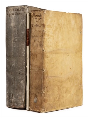 Lot 321 - Piccolomini (Sylvius Aeneas, Pope Pius II). Opera, Basel, 1571, & Plutarch, Parallela, 1533