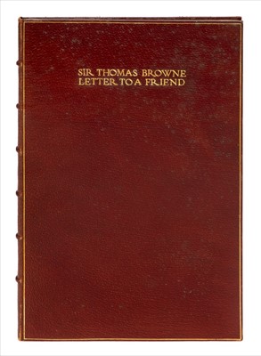 Lot 229 - Browne (Sir Thomas). A Letter to a Friend, 1st edition, 1690, ex libris Sir Geoffrey Keynes