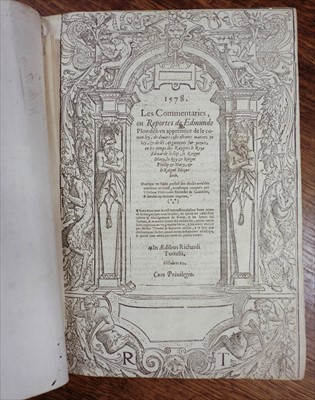 Lot 217 - Plowden (Edmund). 1578. Les Commentaries, 2 parts, 1578-84