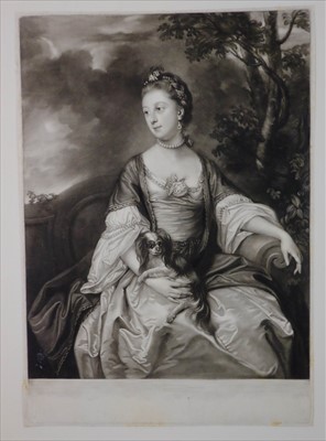 Lot 322 - McArdell (John, 1729-1765). Girl with Watch and Fan, circa 1760