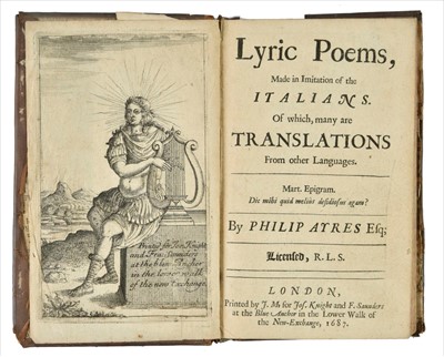 Lot 226 - Ayres (Philip). Lyric Poems, 1st edition, 1687