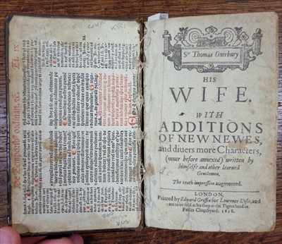 Lot 241 - Overbury (Sir Thomas). His Wife ... The tenth impression augmented, 1618