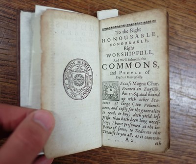 Lot 210 - Jones (John, of Neyath, Brecon). Sammelband of 5 legal texts, 1650-1