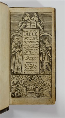 Lot 395 - Bible [English]. The Holy Bible, 1653, Scottish herringbone binding, & 5 others