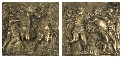 Lot 455 - French School. A pair of 19th-century brass putto plaques