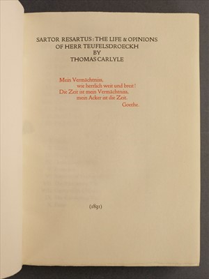 Lot 727 - Doves Press. Sartor Resartus, 1907, one of 300 copies on paper