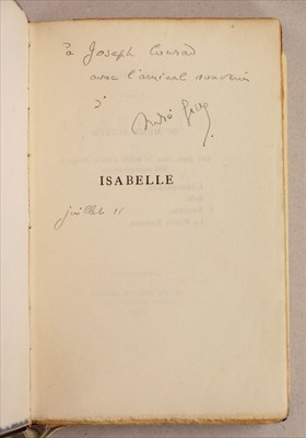 Lot 741 - Gide (André, 1869-1951). Isabelle, 1911, presentation copy to Joseph Conrad