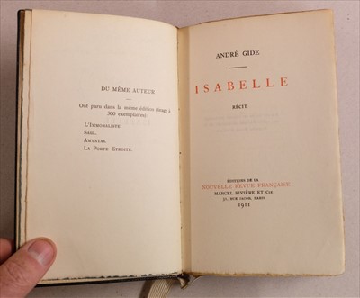 Lot 741 - Gide (André, 1869-1951). Isabelle, 1911, presentation copy to Joseph Conrad