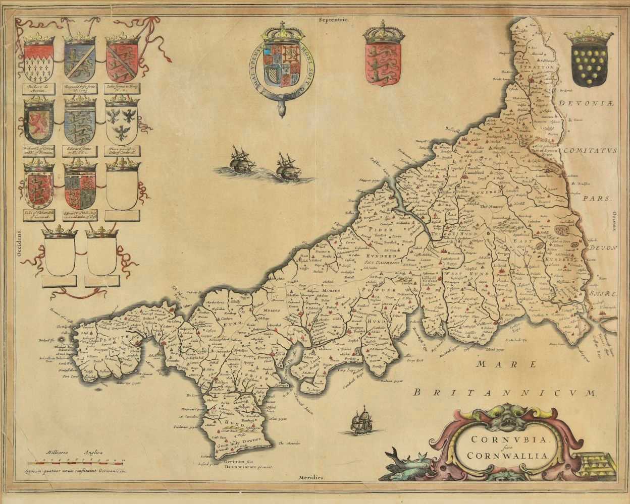 Lot 20 - Cornwall. Blaeu (Johannes), Cornubia sive Cornwallia, Amsterdam, circa 1650