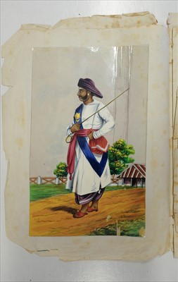 Lot 16 - Company School. Set of 16 Indian mica paintings, possibly Madras or environs, c.1850-80