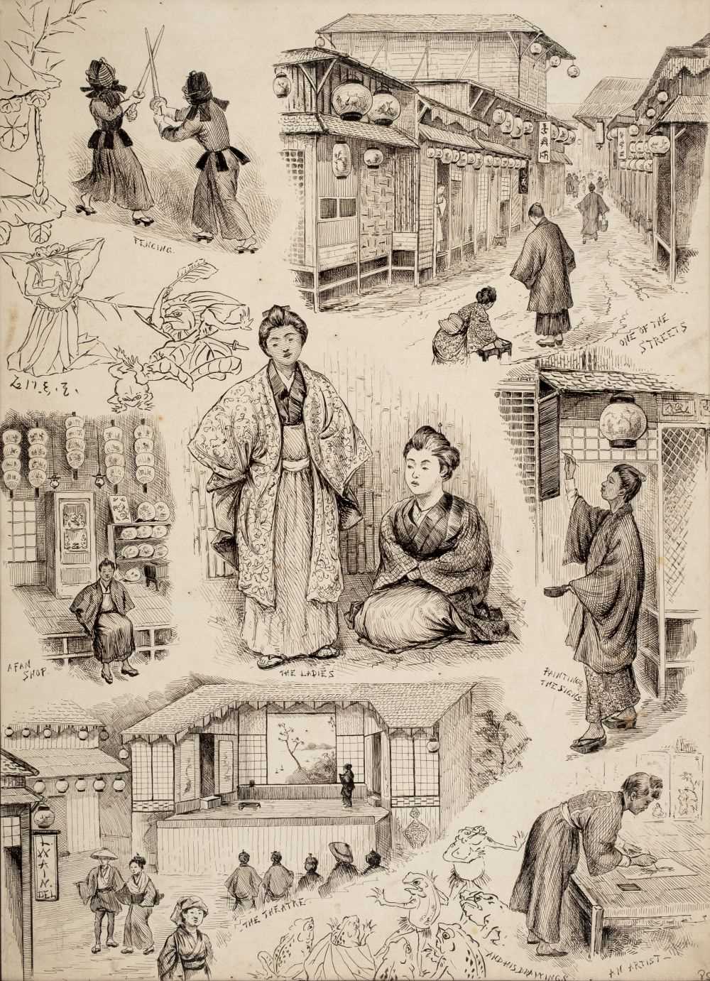 Lot 698 - Wain (Louis, 1860-1839). "The Japanese Village, Knightsbridge", 1885