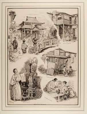 Lot 698 - Wain (Louis, 1860-1839). "The Japanese Village, Knightsbridge", 1885