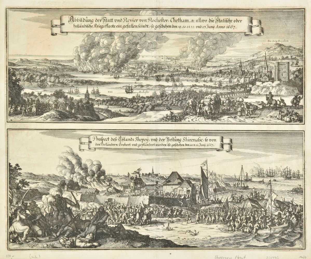 Lot 113 - Merian (Matthaus). Dutch raid on the Medway, circa 1677