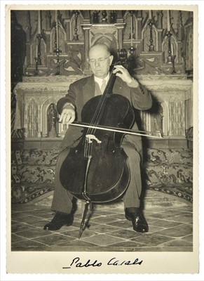 Lot 365 - Casals (Pablo, 1876-1973). Two identical vintage gelatin silver print photographs of the cellist