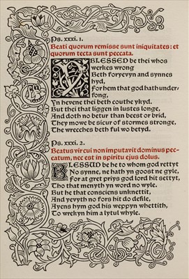 Lot 784 - Kelmscott Press. Psalmi Penitentiales, edited by F.S. Ellis, Kelmscott Press, 1894