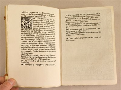 Lot 783 - Kelmscott Press. The Order of Chivalry, Kelmscott Press, 1893
