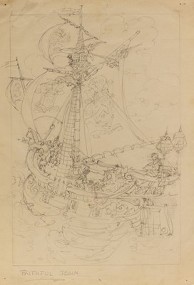 Lot 434 - Folkard (Charles, 1878-1963). The Pirate Ship & other original artwork