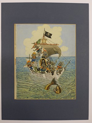 Lot 434 - Folkard (Charles, 1878-1963). The Pirate Ship & other original artwork