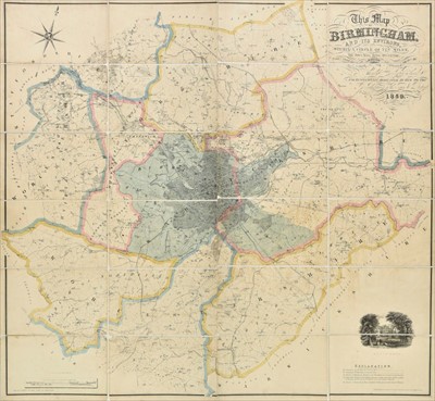 Lot 7 - Birmingham. Blood (Charles Henry), Map of Birmingham, 1859