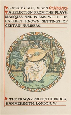 Lot 765 - Eragny Press. Songs by Ben Jonson, 1906