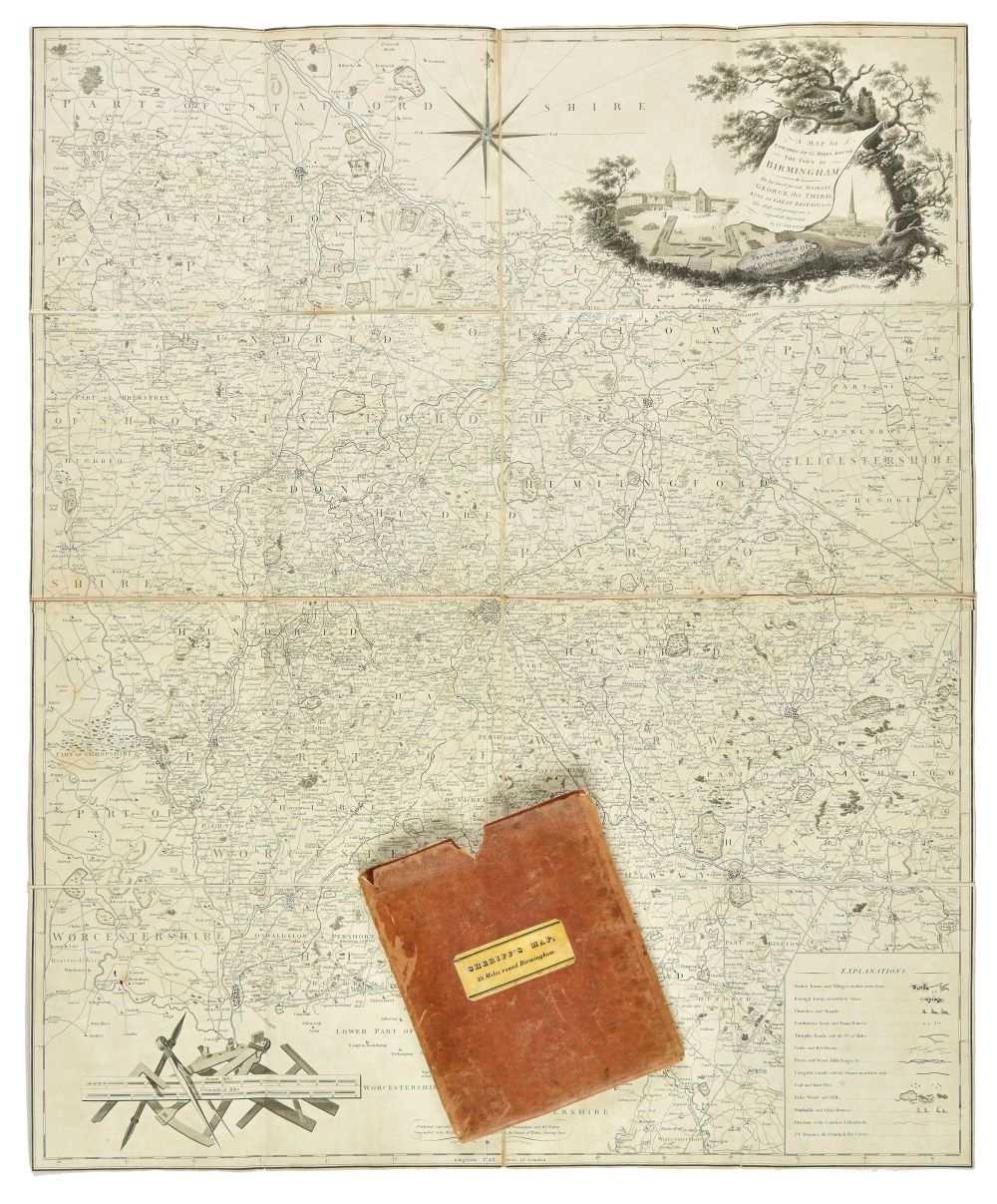 Lot 9 - Birmingham. Sherriff (James), Map of Birmingham, 1819