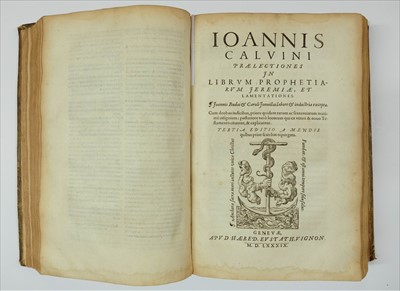 Lot 287 - Calvin (John). Commentarii in Isaiam Prophetam, [Geneva], 1583