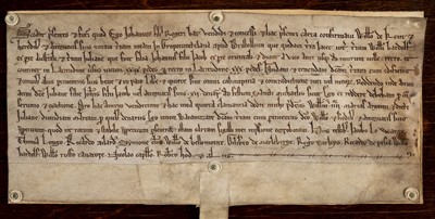 Lot 401 - Medieval deed: Gropecunt Lane, Bristol, c. 1240