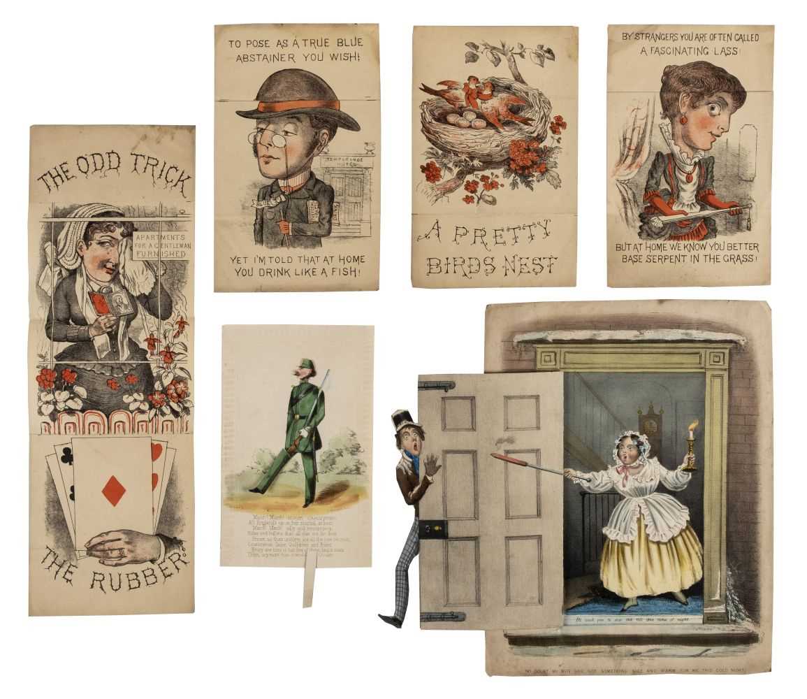 Lot 571 - Moveables & Transformation Pictures. A moveable comic Valentine, circa 1870