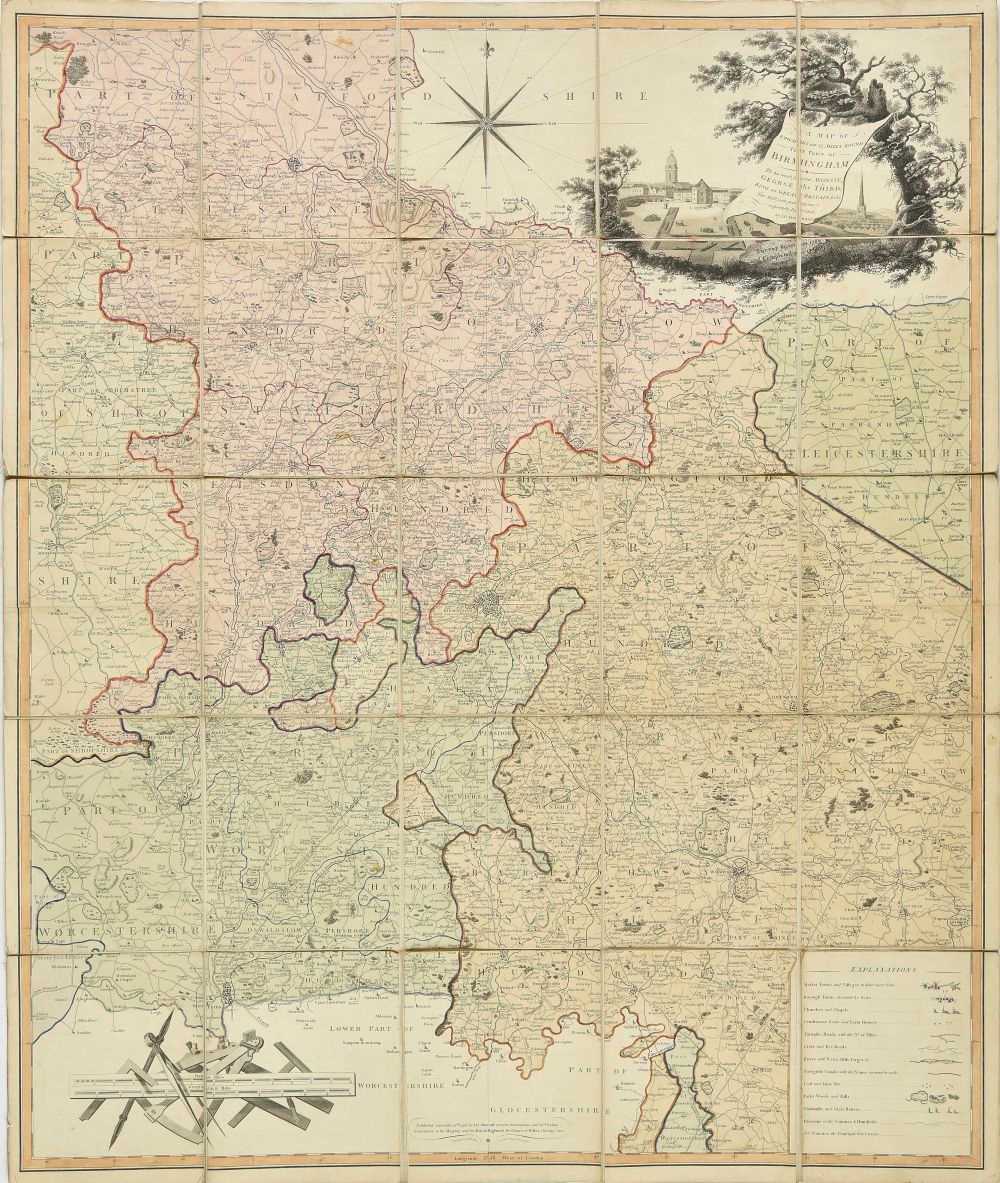 Lot 8 - Birmingham. Sherriff (James), A map of 25 miles round Birmingham, 1796