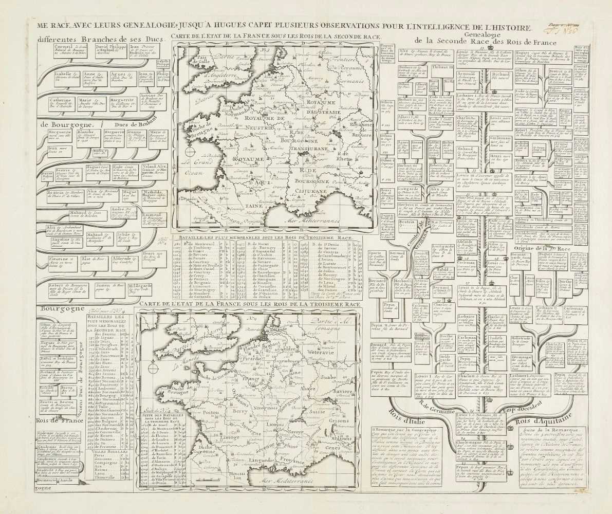 Lot 17 - Chatelain (Henri Abraham). Twenty dynastic and heraldic charts and maps, circa 1720