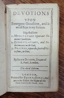 Lot 232 - Donne (John). Devotions, 3rd edition, 1627, contemporary vellum gilt