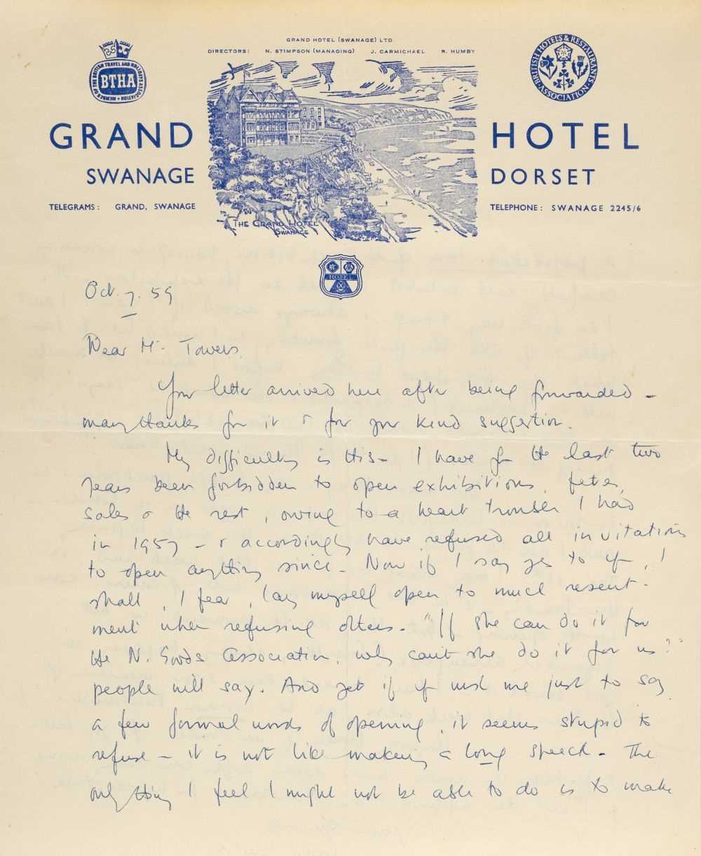 Lot 665 - Blyton (Enid, 1897-1968). Autograph letter signed, 7 October 1959