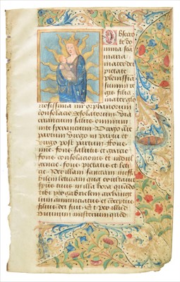 Lot 306 - Illuminated leaf. Single leaf from a Book of Hours with illumination of Maria lactans, circa 1450