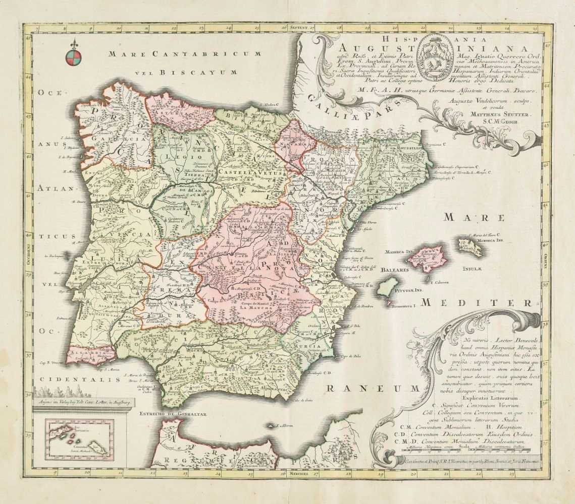 Lot 80 - Spain & Portugal. Seutter (Matthaus), Hispania Augustiniana.., circa 1725