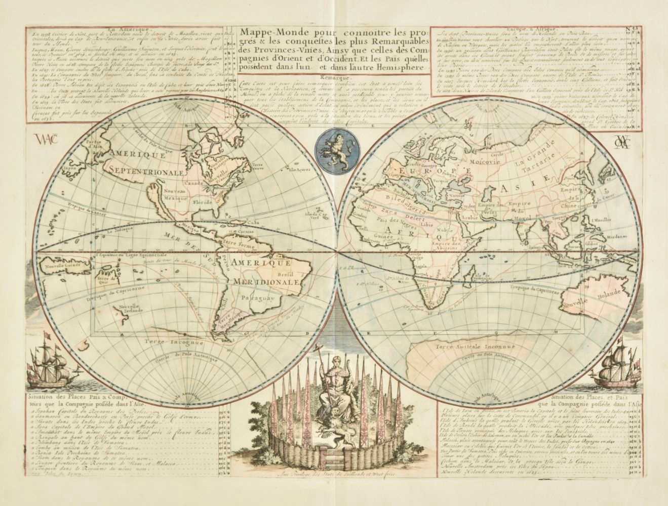 Lot 86 - World. Chatelain (Henry Abraham), Mappe-Monde pour connnoitre..., 1705 or later