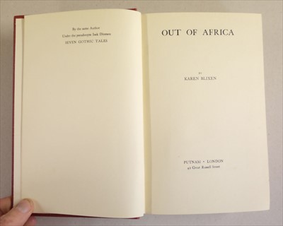 Lot 798 - Blixen (Karen). Out of Africa, 1st UK edition, 1937