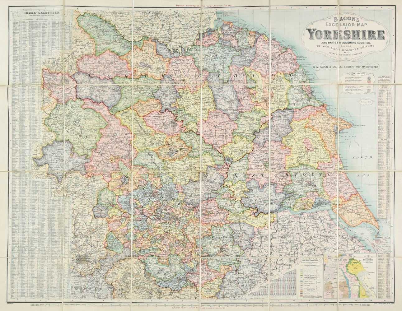 Lot 88 - Yorkshire. A collection of nine folding maps, 19th & early 20th century