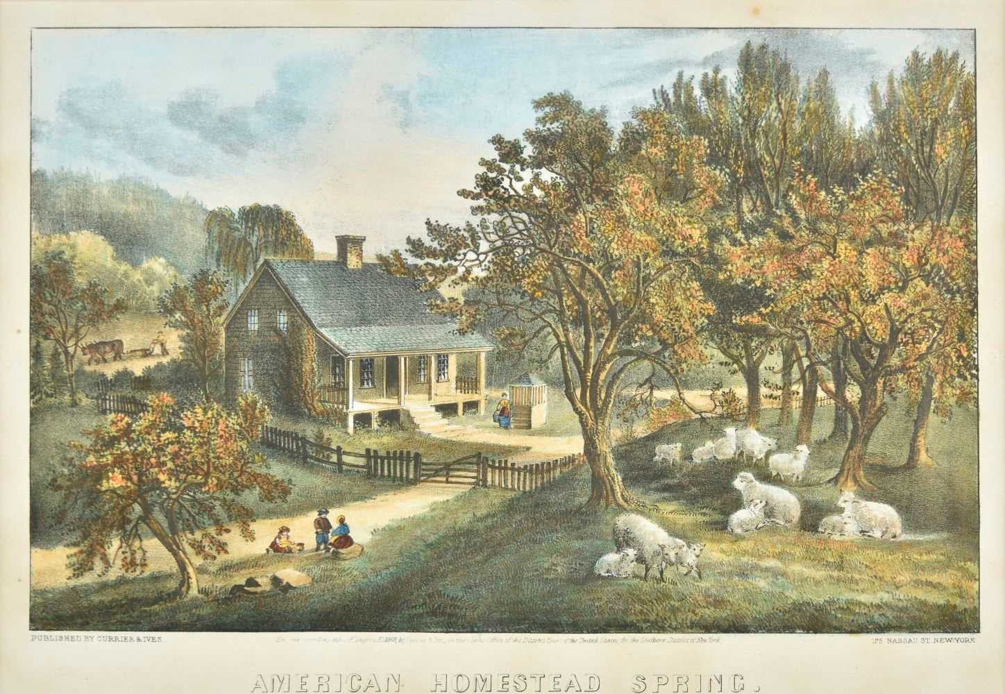 Lot 100 - Currier & Ives (publishers). American Homestead Spring & Summer in the Country, 1869