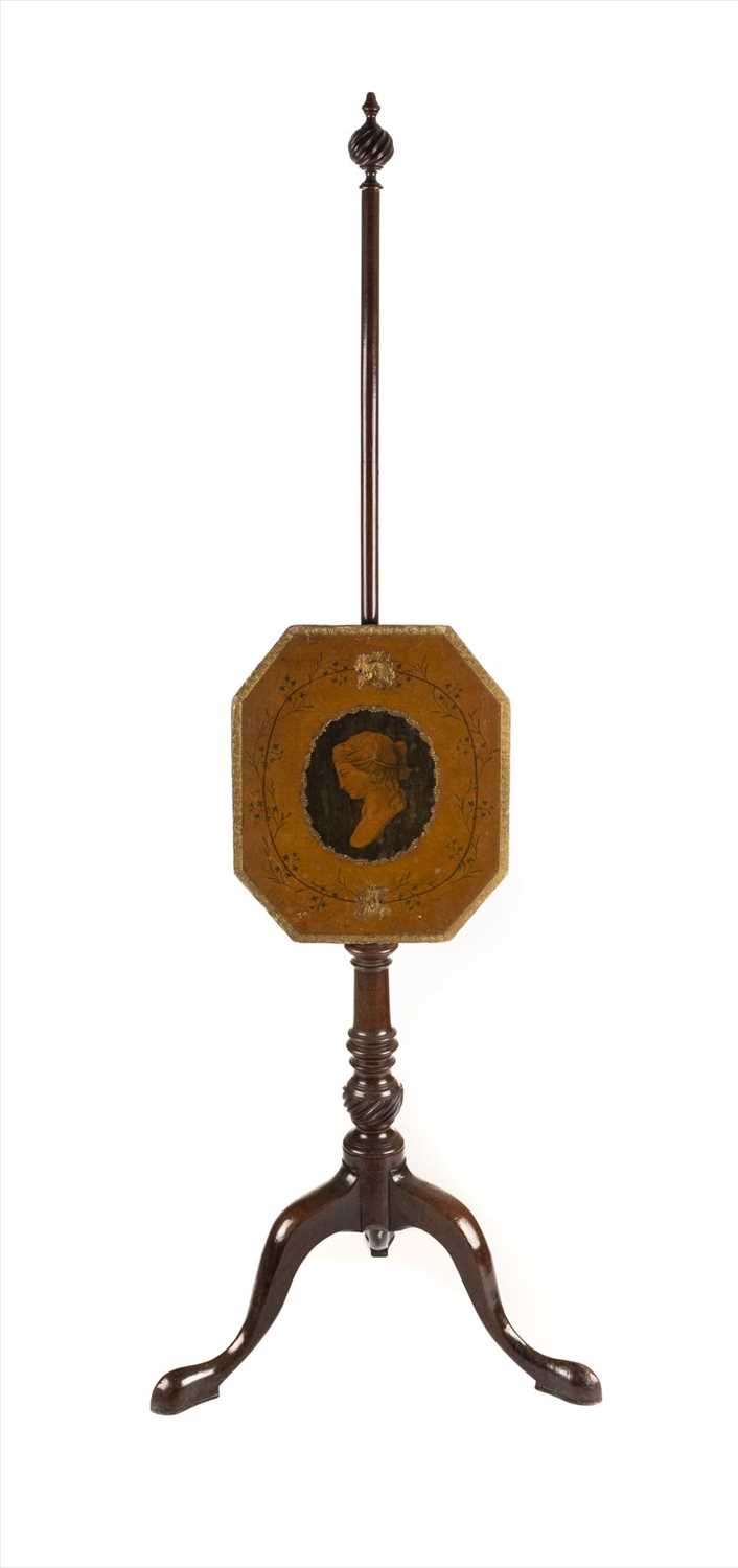 Lot 133 - Polescreen. A George III mahogany polescreen, circa 1780