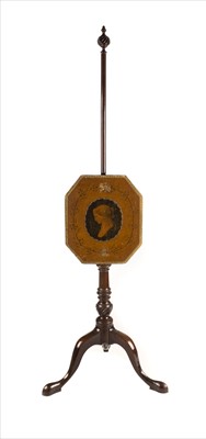 Lot 133 - Polescreen. A George III mahogany polescreen, circa 1780