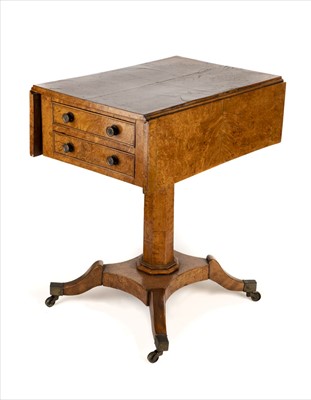 Lot 140 - Work table. A George IV bird’s-eye maple work table, circa 1825