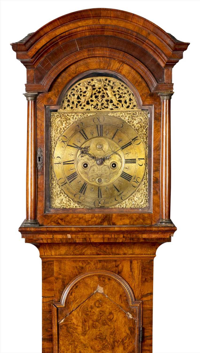 Lot 119 - Longcase clock. A George III burr walnut longcase clock